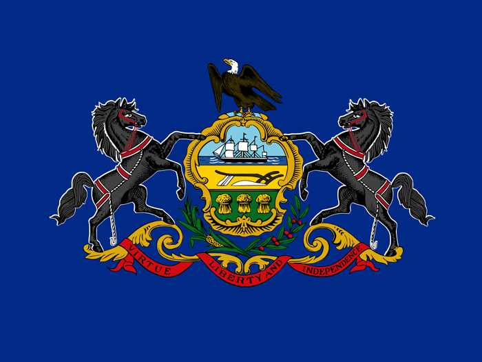 flag-of-pennsylvania-in-dark-blue-field-with-cental-coat-of-arms-supported-by-two-black-horses