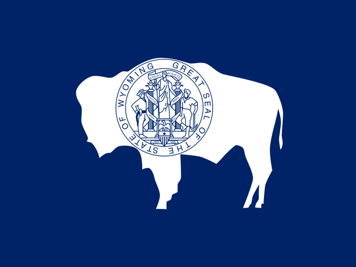 flag-of-wyoming-in-dark-blue-field-bordered-in-red-and-white-with-the-white-silhouette-of-bison-having-state-seat-at-the-center