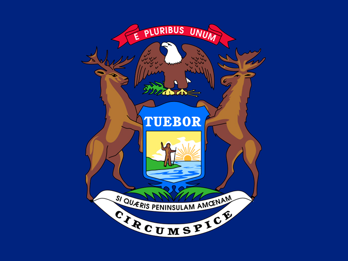 flag-of-michigan-in-dark-blue-background-with-central-coat-of-arms